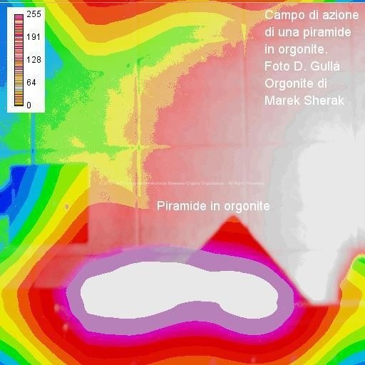 Orgone Energy Pictures - Spectrographic analysis of the energy of a big pyramid by Daniele Gullà