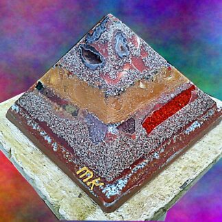 Pyramid Orgonite 11-11, 24 cm side, beeswax minerals crystals and metals.