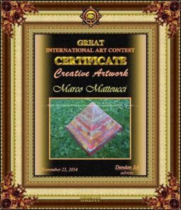 Orgonite pyramid Art award, working beeswax for orgonite by Marco Matteucci aka Marek Sheran