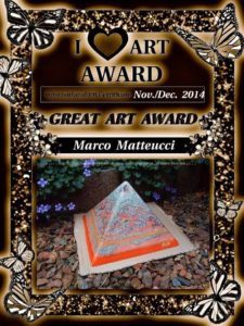 Orgonite pyramid Art award, working beeswax for orgonite by Marco Matteucci aka Marek Sheran