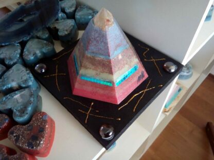 Equinox Golden pyramid beeswax orgonite