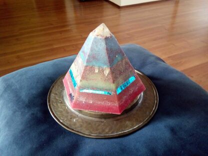 Equinox Golden pyramid beeswax orgonite