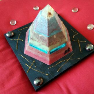 Equinox Golden pyramid beeswax orgonite