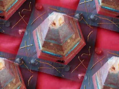 Equinox Golden pyramid beeswax orgonite
