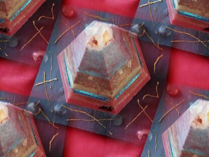 Equinox Golden pyramid beeswax orgonite