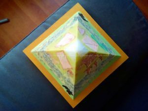 Apricot Moonstone pyramid 13 cm